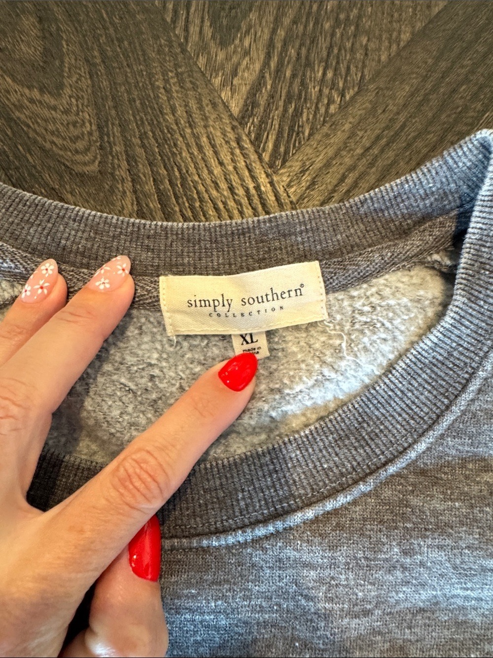 Simply Southern Grey 'MAMA' Sweatshirt with Pink & Yellow Accents - Picture 2 of 5